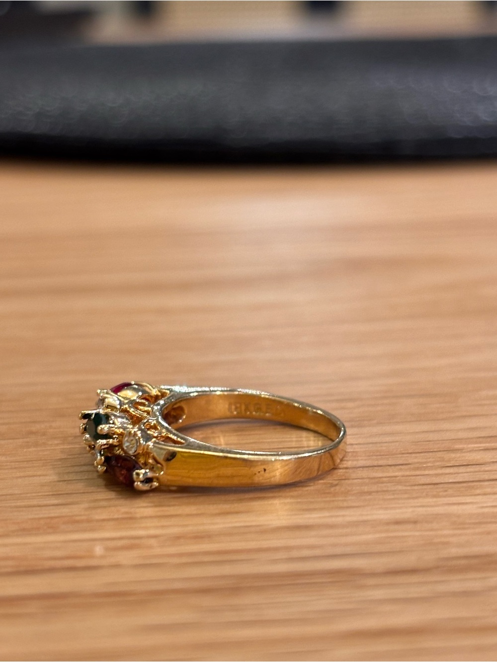 Gold plated vintage rings with gem stones - Picture 4 of 6